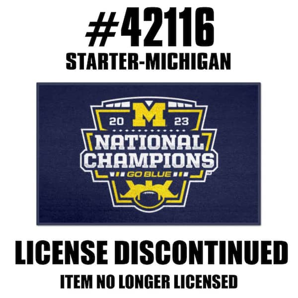 Michigan 2023-24 National Champions 2 ft. x 3 ft. Blue Starter Mat Area Rug
