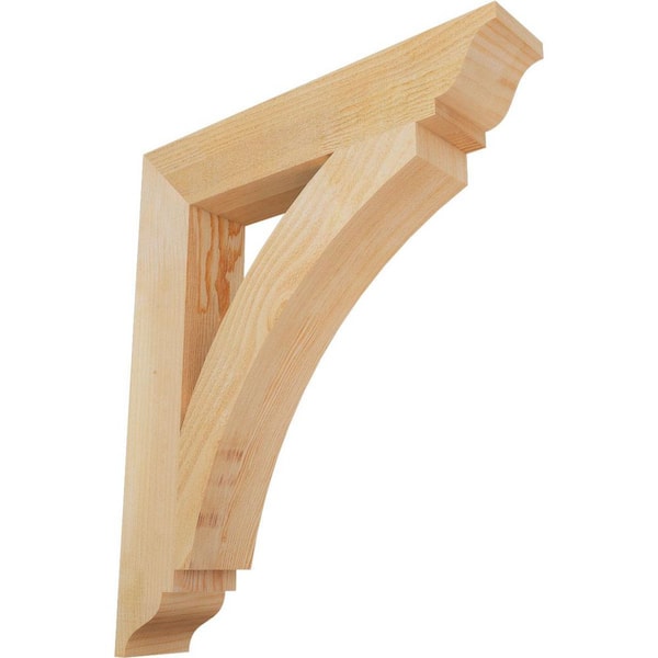 Ekena Millwork 4 in. x 26 in. x 22 in. Douglas Fir Thorton Traditional Rough Sawn Bracket