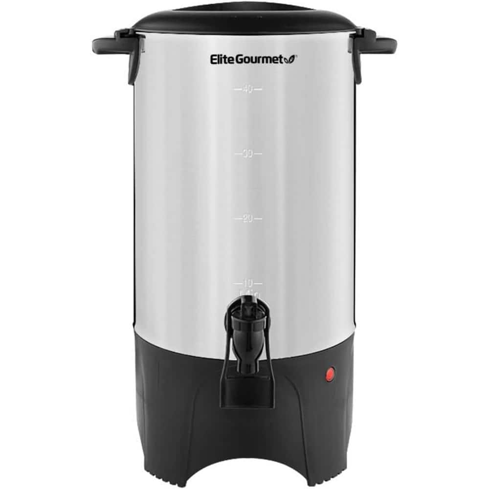 Elite Cuisine CCM141 40-Cup Stainless Steel Coffee Maker Urn & Hot Water Dispenser