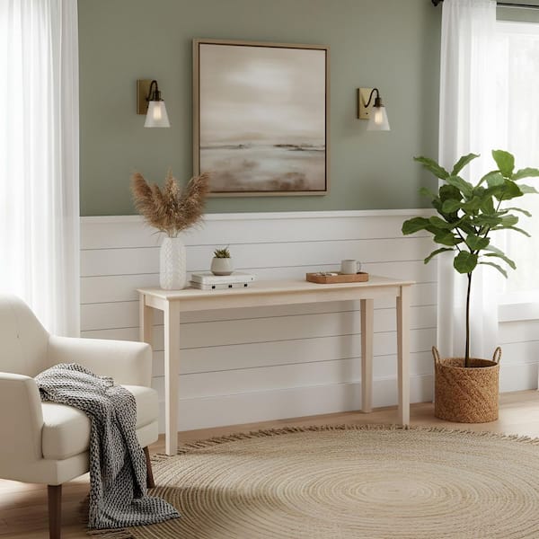 International Concepts 60 in. Unfinished Standard Rectangle Wood Console Table