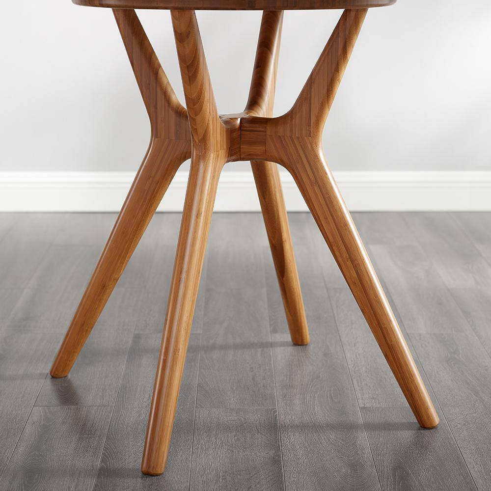 Sitka 36" Amber Round Mid-Century Modern Bamboo Dining Table