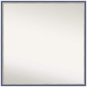 Theo Blue Narrow 27.25 in. x 27.25 in. Non-Beveled Modern Square Wood Framed Wall Mirror in Blue
