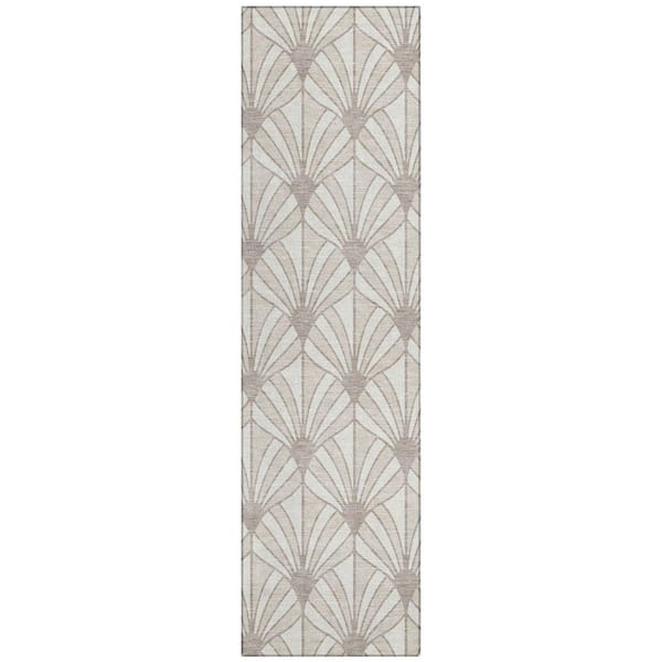 Chantille Machine Washable Indoor/Outdoor Abstract ACN2426 Ivory 2 ft. x 7 ft. Runner Rug