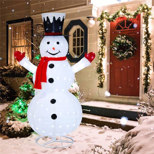 Costway 6 ft. Lighted Artificial Christmas Snowman Pre-Lit Pop-up