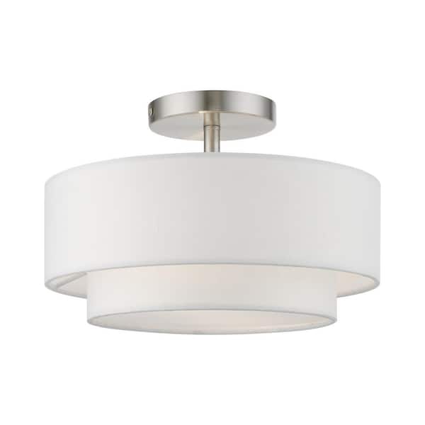 AVIANCE LIGHTING Mercury 12 in. 2-Light Brushed Nickel Semi-Flush 