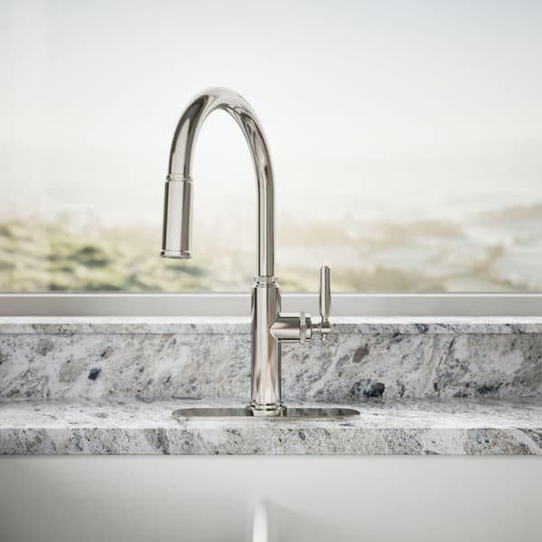 KOHLER Revolv Single Handle Pull Down Sprayer Kitchen Faucet in