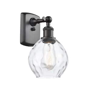Waverly 6 in. 1-Light Oil Rubbed Bronze Wall Sconce with Clear Glass Shade