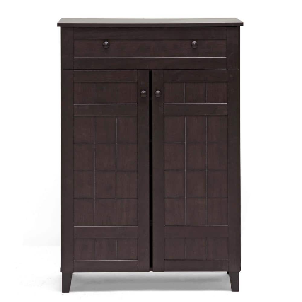 Baxton Studio Glidden Dark Brown Wood Modern Shoe Cabinet (Tall) Baxton Studio Glidden Dark Brown Wood Modern Shoe Cabinet (Tall)