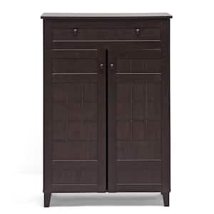 45.1 in. H x 30.75 in. W Brown Wood Shoe Storage Cabinet