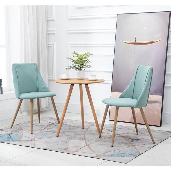 Homy Casa Smeg Green Fabric Upholstered Side Dining Chairs(Set of 2)