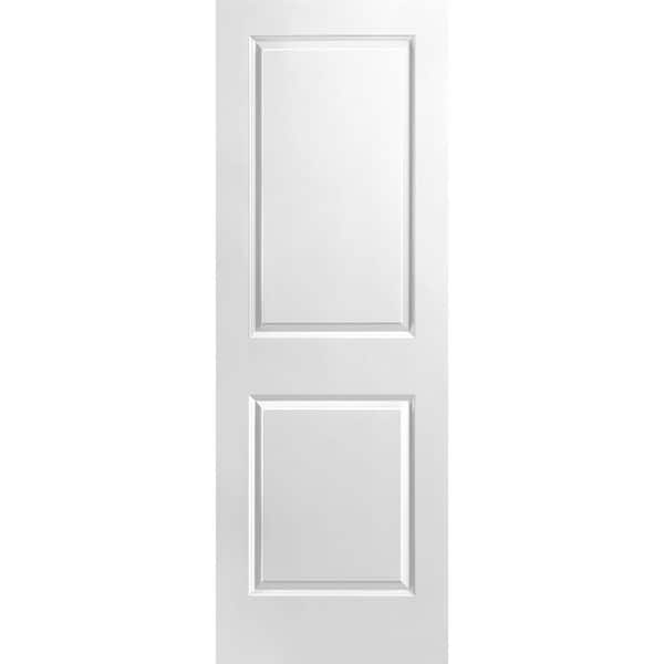 Masonite 28 in. x 80 in. 2-Panel Square Solid Core White Primed Smooth Composite Interior Door Slab