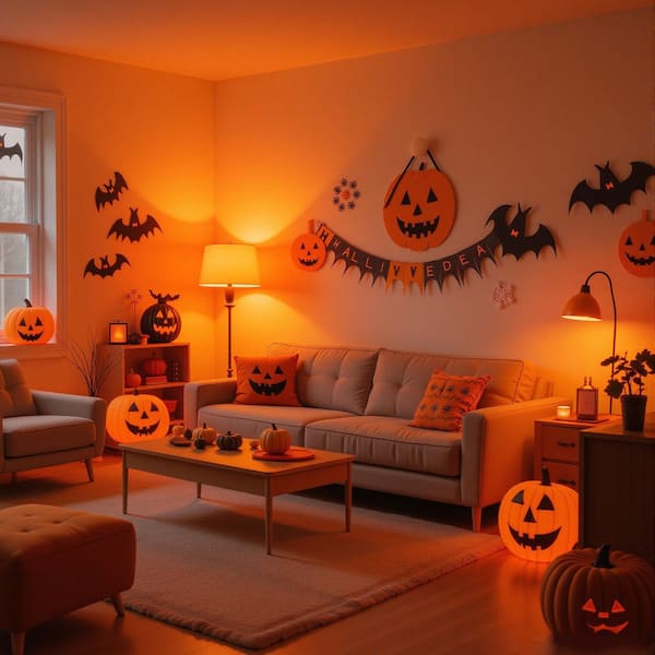 YANSUN 60-Watt - Equivalent A19 A-Style Orange Halloween LED Light