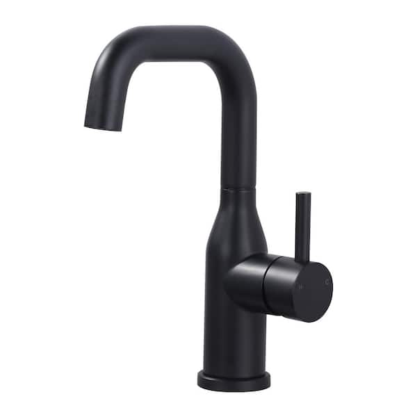 AVITAS Single Handle Bar Faucet Deckplate Not Included in Spot Free Stainless Steel Matte Black