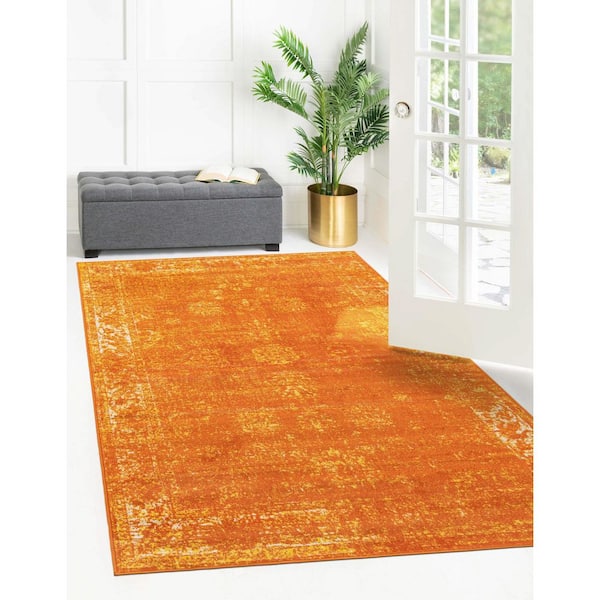Sofia Casino Orange 5' 0 x 8' 0 Area Rug