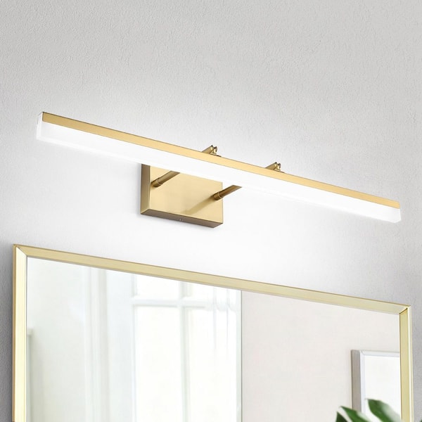 32 in. 1-Light Brass Dimmable LED Bathroom Vanity Light Bar