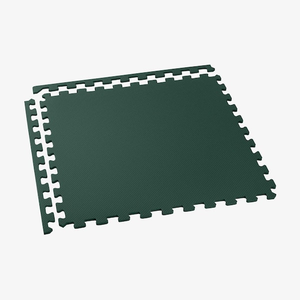 Hunter Green 24 in. W x 24 in. L x 3/8 in. Thick Multipurpose EVA Foam Exercise/Gym Tiles 25 Tiles/Pack 100 sq. ft.
