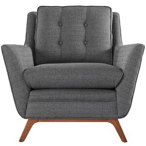 Beguile Gray Upholstered Fabric Armchair