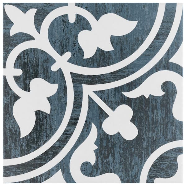 Merola Tile Cassis Arte Black Night 9-3/4 in. x 9-3/4 in. Porcelain Floor and Wall Tile (10.88 sq. ft./Case)