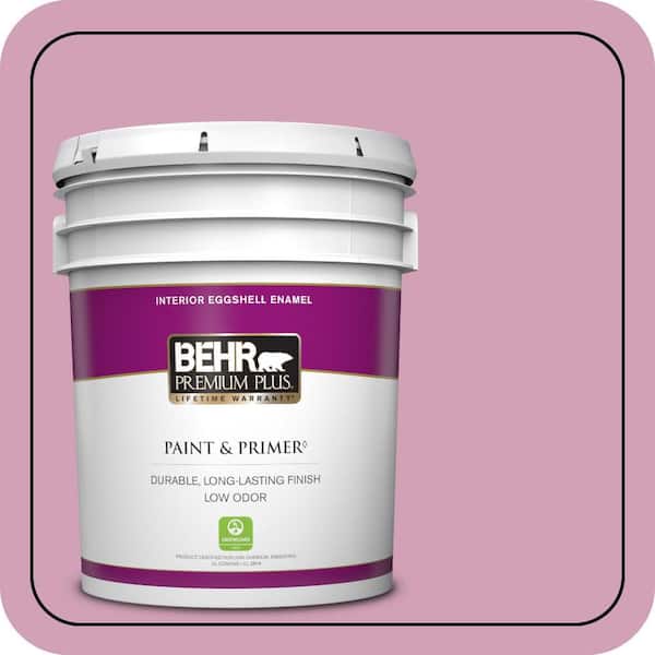BEHR PREMIUM PLUS 5 gal. #M130-4 Raspberry Smoothie Eggshell Enamel Low Odor Interior Paint & Primer