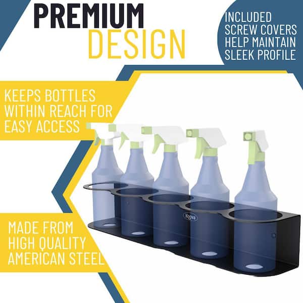 Crebri Wall Hooks for Spray Bottle, Salf-Adhesive Spray Bottle Holder, for  Spray Bottles up to 32 oz - White, 2 Pack