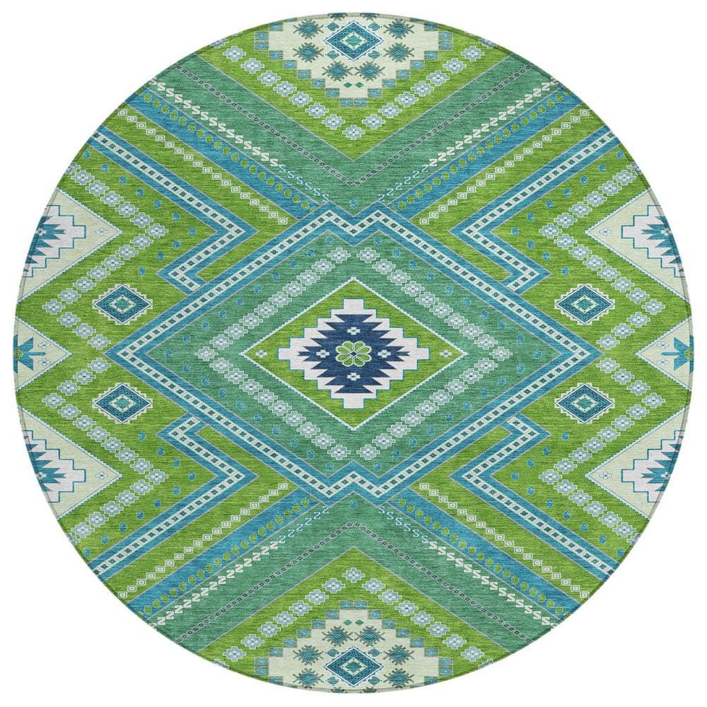Chantille Machine Washable Indoor/Outdoor Abstract ACN1010 Lime 8 ft. x 8 ft. Area Rug price history on PriceWatchPro
