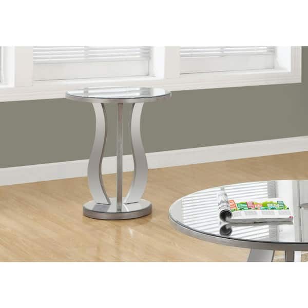 Unbranded Silver Mirrored Round End Table