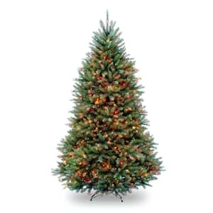 7.5 ft. Pre-Lit Dunhill Fir Hinged Artificial Christmas Tree with Multi-Color Lights