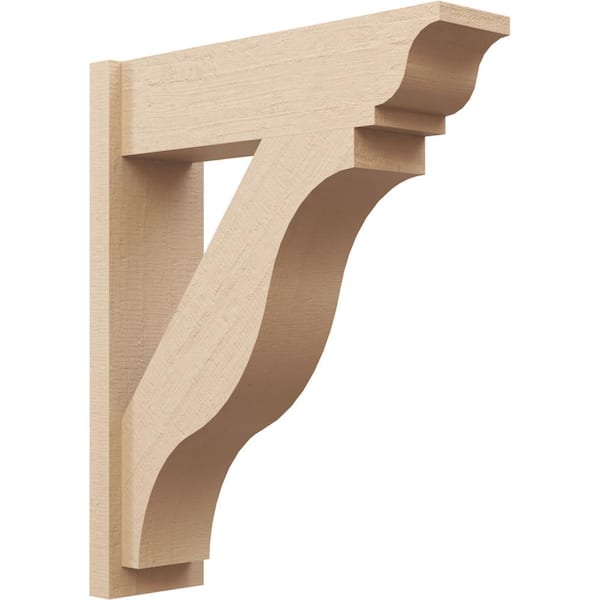 Ekena Millwork 8 in. x 34 in. x 28 in. Funston Traditional Rough Cedar Woodgrain Timberthane Polyurethane Outlooker, Primed Tan