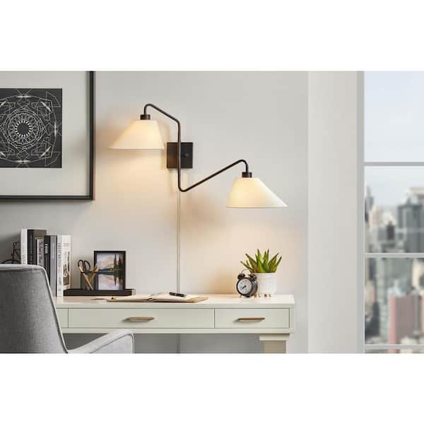 Eppinger 6 in. 2-Light Matte Black Wall Sconce