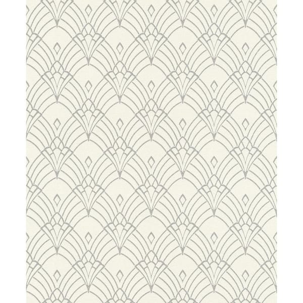 Rooney White Fan Paper Strippable Roll (Covers 56.4 sq. ft.)