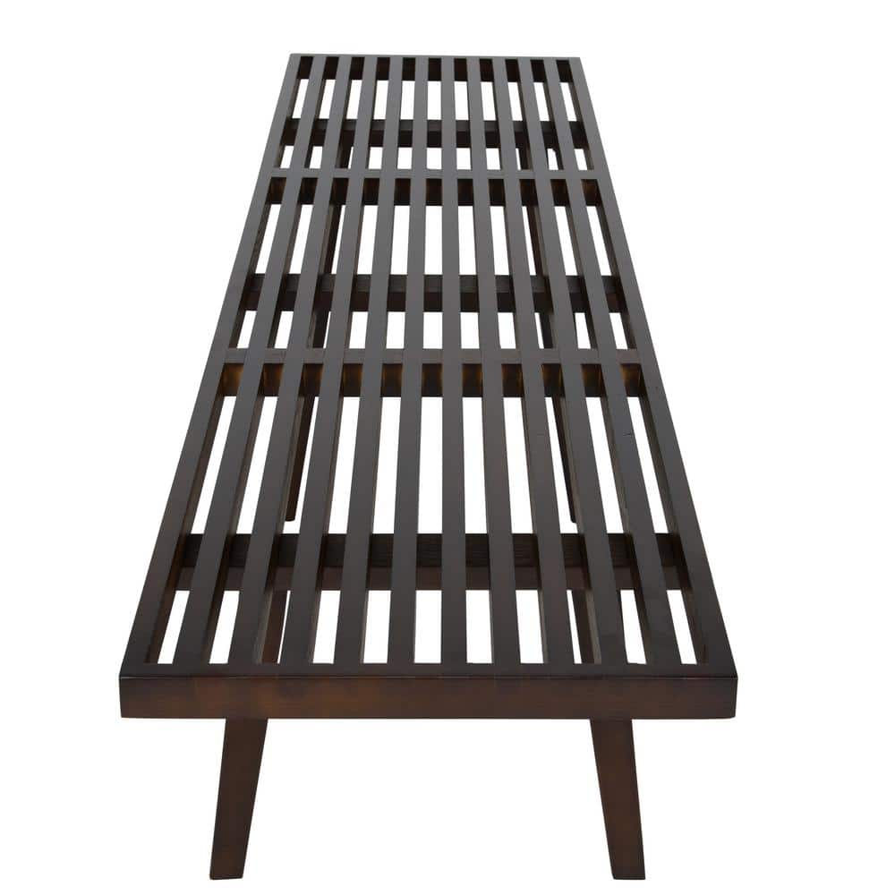 Mid-Century Dark Walnut Inwood 6' Platform Bench