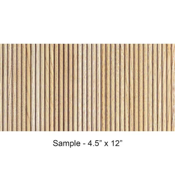 FROM PLAIN TO BEAUTIFUL IN HOURS Take Home Sample - Rounded Mini Slats 1/4 in. x 0.375 ft. x 1 ft. Maple Brown Glue-Up Foam Wood Wall Panel(1-Piece/Pack)