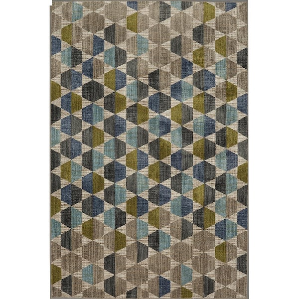 Mohawk Home Brock Lagoon 5 ft. x 8 ft. Geometric Area Rug