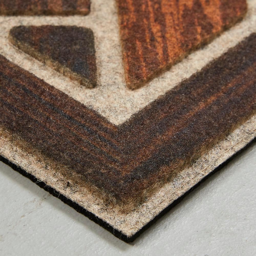 Ornamental Grain Multicolor Recycled Rubber Outdoor Doormat 25" x 49"