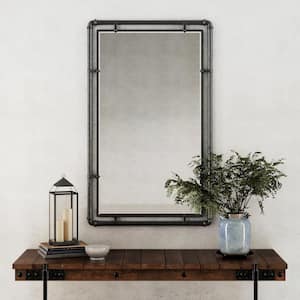 Medium Rectangle Gray Beveled Glass Mirror (33 in. H x 20.5 in. W)