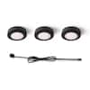 Commercial Electric 3 Light Plug In LED Black Puck Light Kit with