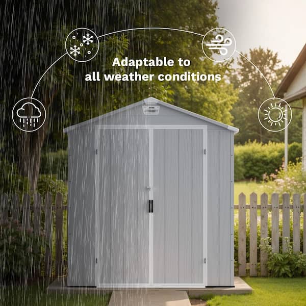 Patiowell 6 ft. W x 6 ft. D Outdoor Resin Plastic Shed with Floor