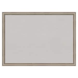 Salon Scoop Pewter Wood Framed Grey Corkboard 30 in. x 22 in. Bulletin Board Memo Board