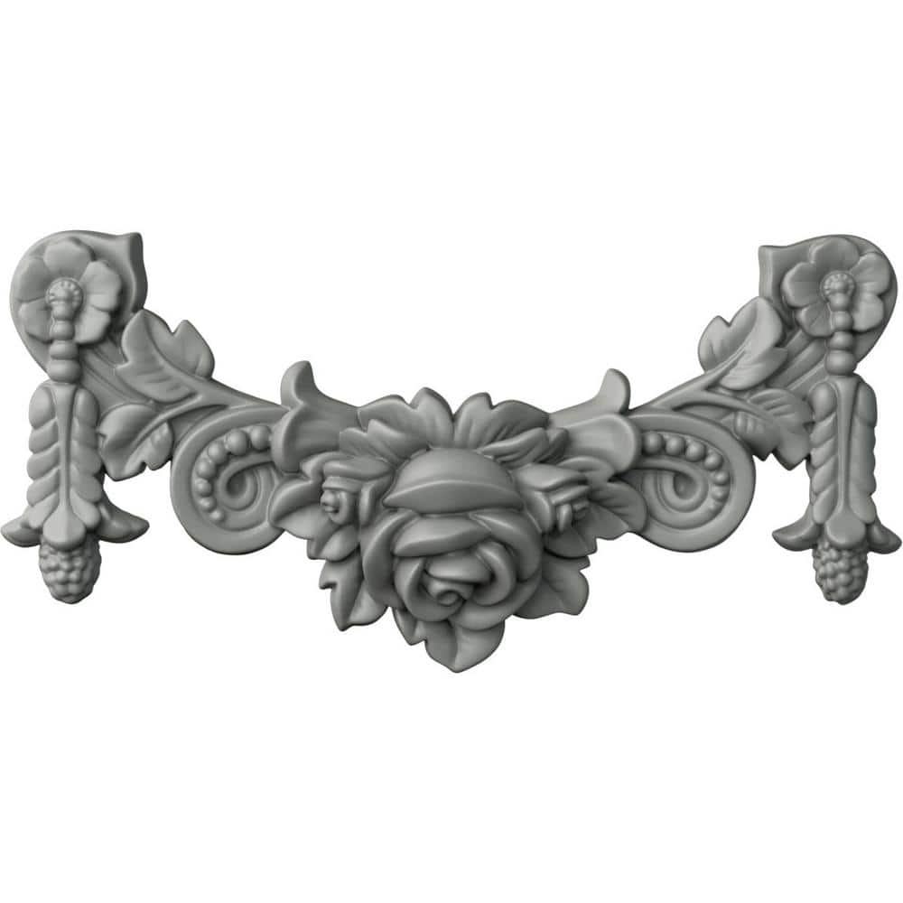 Primed White Polyurethane Rose Swag Onlay Applique