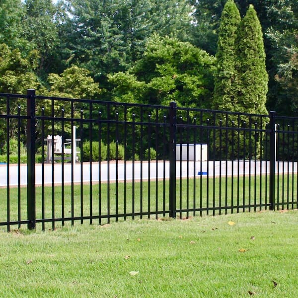 Barrette Outdoor Living Brilliance Standard-Duty 5 ft. H x 6 ft. W Black Aluminum Pre-Assembled Fence Panel