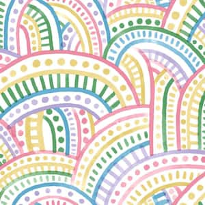 Retro Rainbow Multi-Colored Bright Peel and Stick Wallpaper Sample