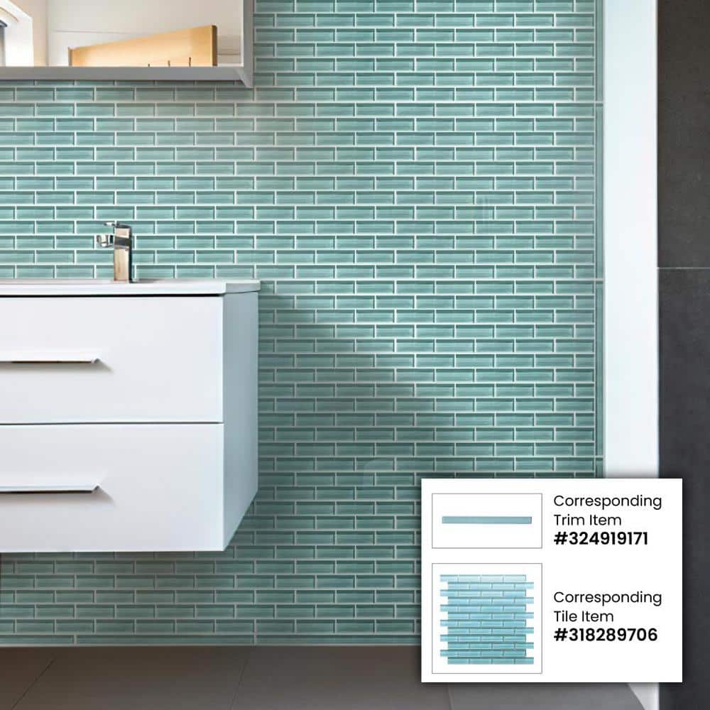 Sky Blue Glossy Glass Mosaic Tile for Kitchen and Bathroom