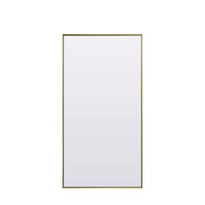 Simply Living 30 in. W x 60 in. H Rectangle Metal Framed Brass Full Length Mirror