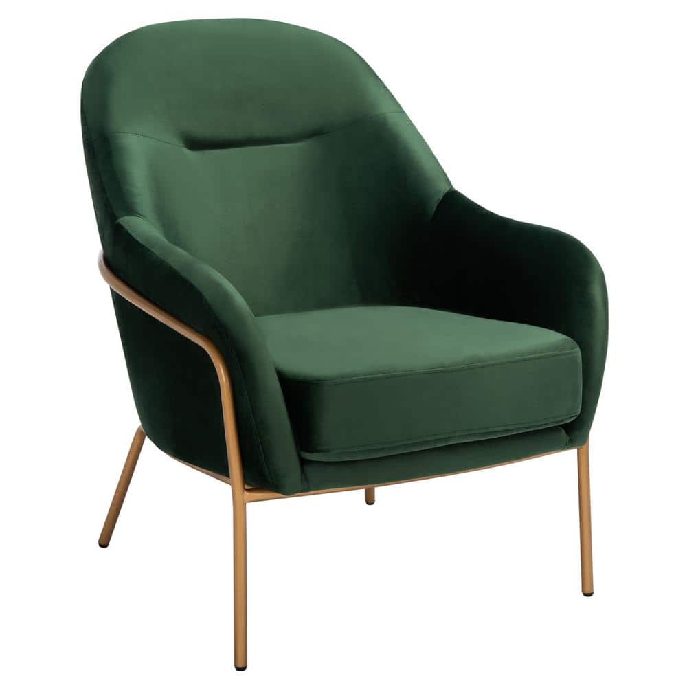 Gray Velvet and Metal Accent Chair, 36"