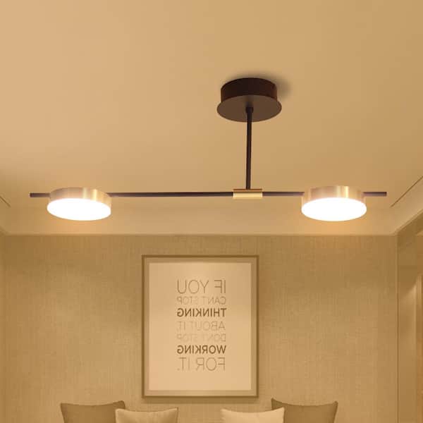 Gorgeous led semi flush ceiling lights Jc Topa 32 87 In Modern And Contemporary Indoor Lighting Led Semi Flush Ceiling Lamp Mc1541 2 The Home Depot