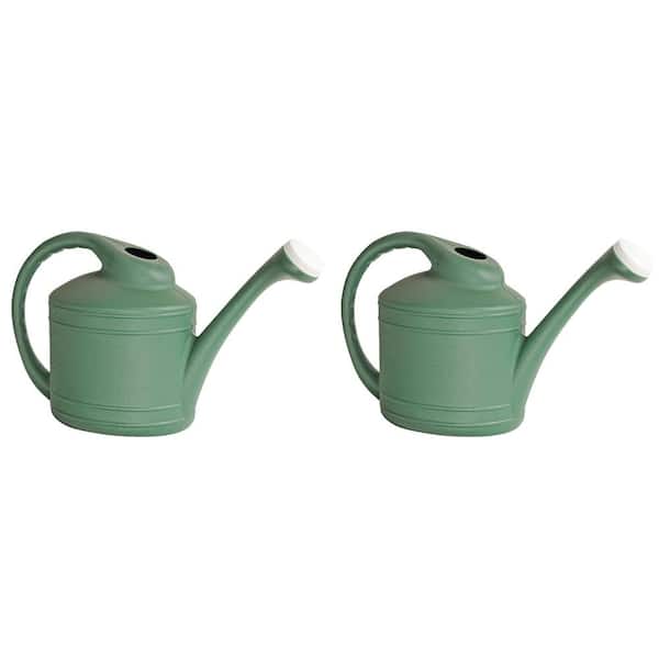 Southern Patio Large 2 Gal. Green Plastic Garden Plant Watering Can (2-Pack), Resin