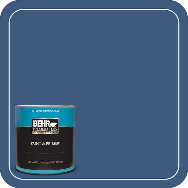 BEHR PREMIUM PLUS 1 qt. #M520-7 Admiral Blue Satin Enamel Exterior