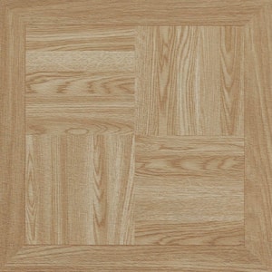 Take Home Sample-Natural Wood Parquet3 mil x 12 in.W x 7 in.L Peel and Stick Water Resistant Luxury Vinyl Plank Flooring