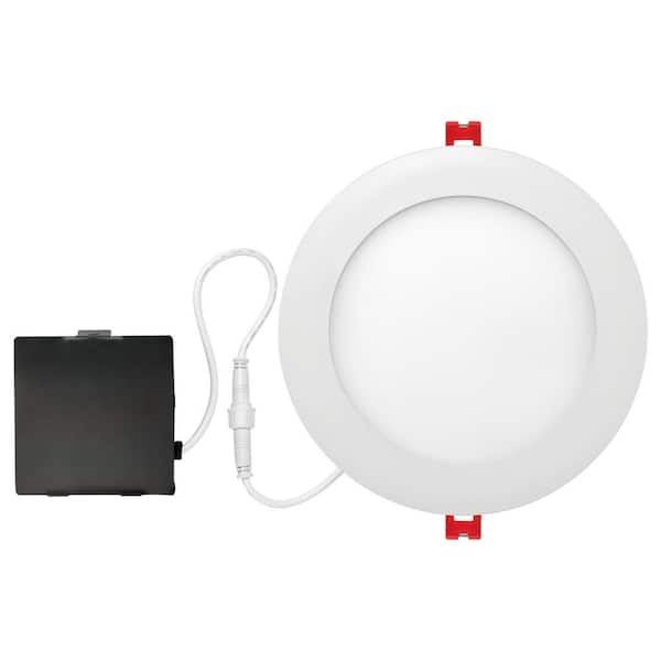 Globe Slimline Integrated LED 4 in Round  Canless Recessed Light for Kitchen Bathroom Livingroom, White Soft White