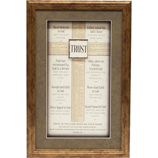 Unbranded Divine Inspiration "Trust Scripture Cross" By Carpentree Vertical Framed Art